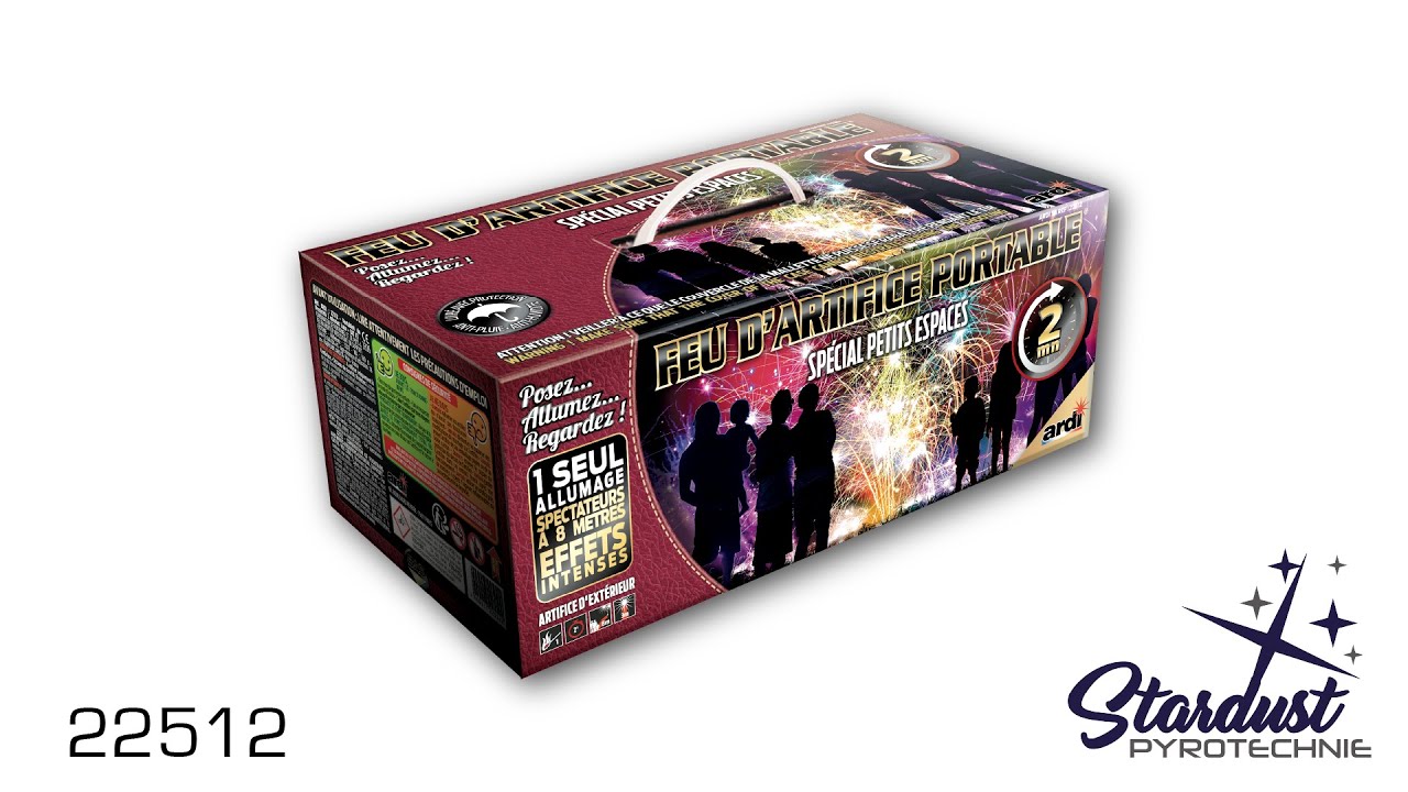 Feu d'artifice PORTABLE&reg; DE PROXIMIT&Eacute; 2min - 22512 - STARDUST Pyrotechnie