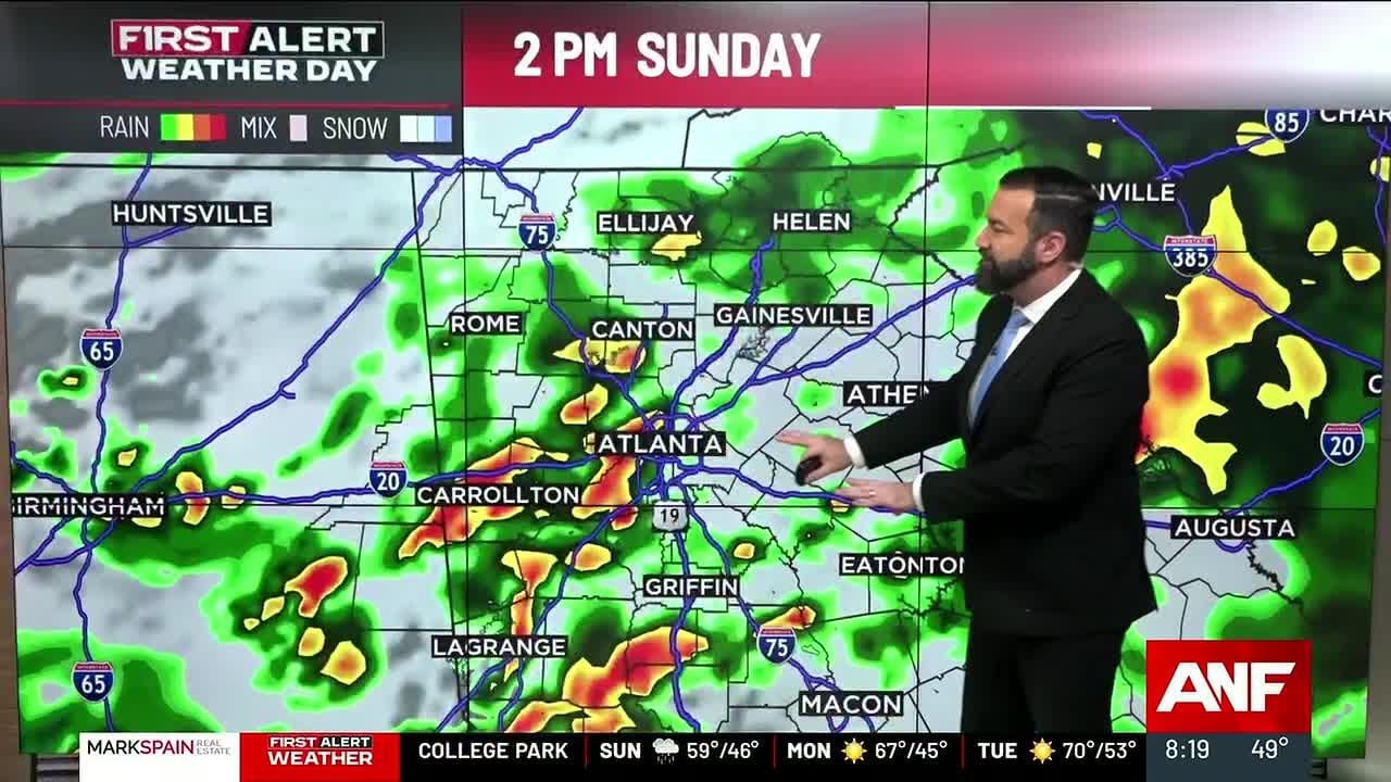 First Alert Weather Day: Off & on rain for Sunday