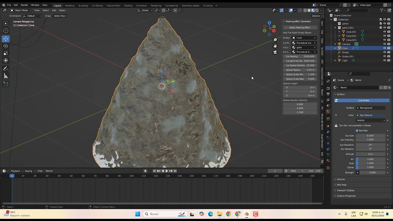 Crear hielo en segundos con Blender