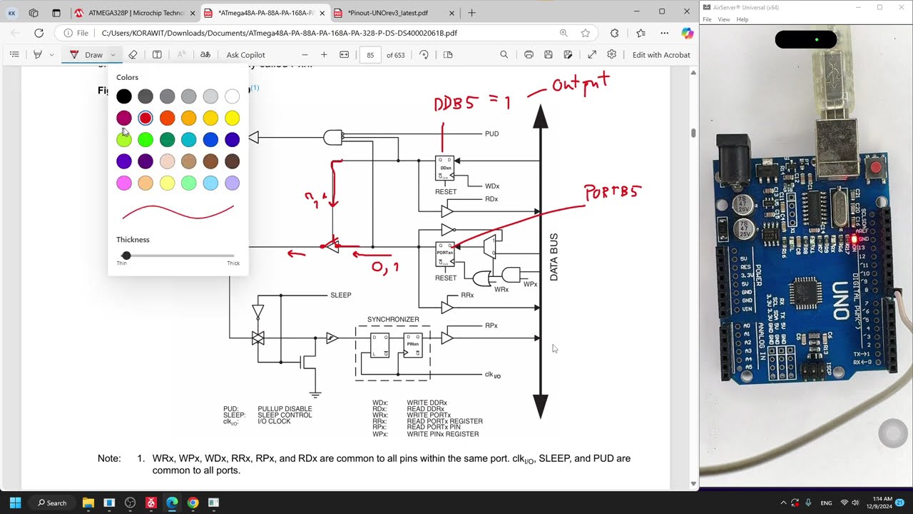 P.2 I/O PORT Setting on AVR Arduino UNO ATMega 328P (Atmel Studio)