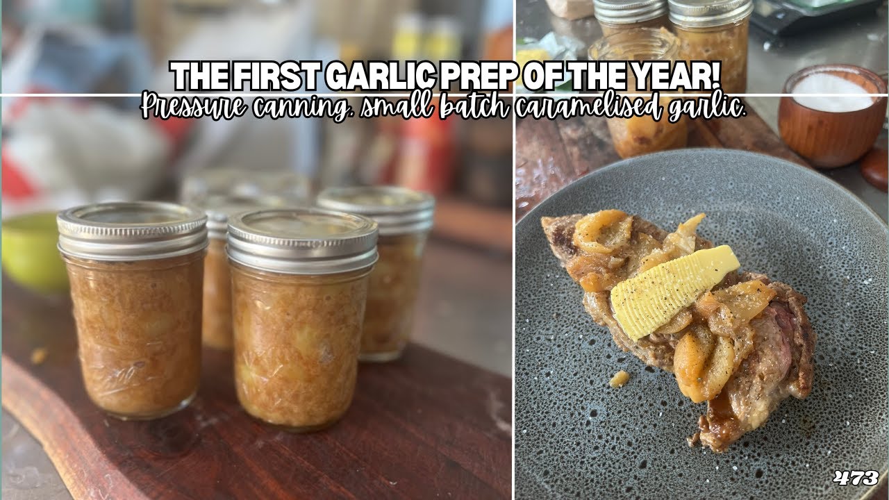 Pressure Canning Caramelised Garlic - Off Grid Australia