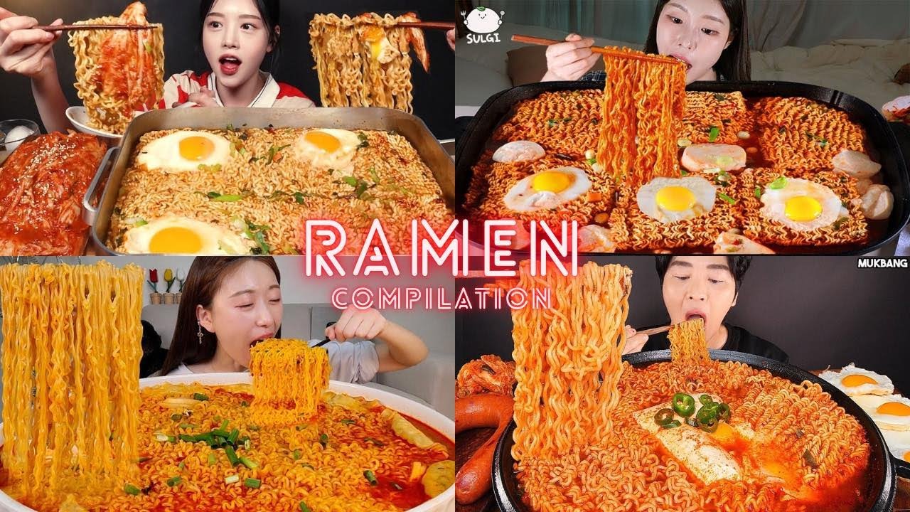 🍜RAMEN NOODLES 🍜 MUKBANG COMPILATION | ASMR BIG BITES | SLURPING SOUNDS