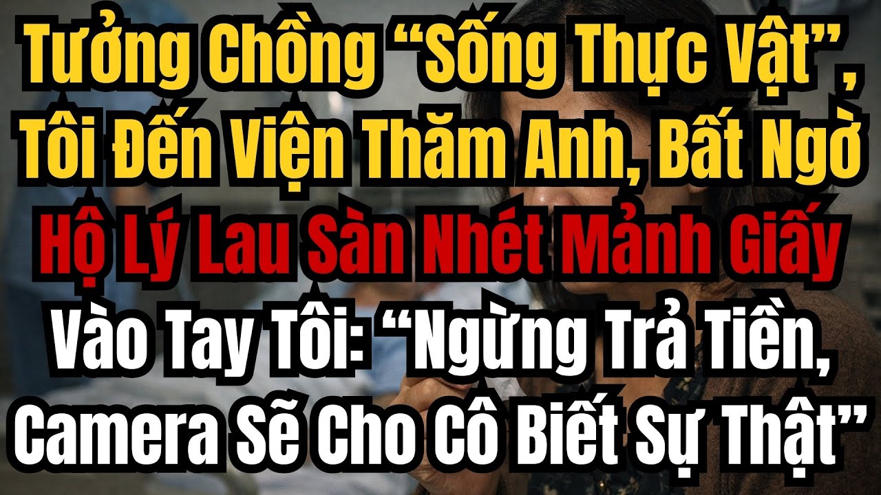 Tưởng Chồng “Sống Thực Vật” Tôi Đến Viện Thăm Anh, Bất Ngờ Hộ Lý Lau Sàn Nhét Mảnh Giấy Vào Tay Tôi