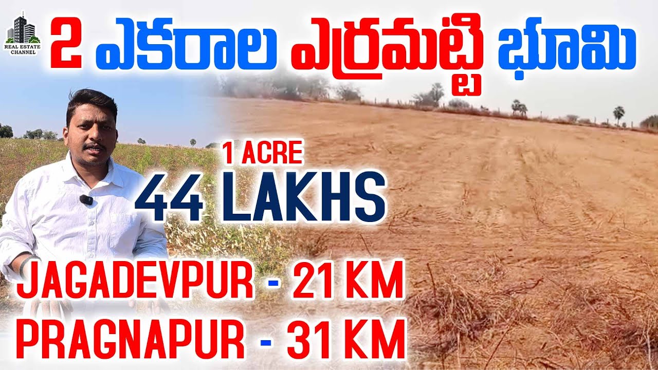 Agriculture 2Acrs Red Soil Land Sale | Pragnapur 31km Jagadevpur 21km | 2 ఎకరాల ఎర్రమట్టి భూమి #land