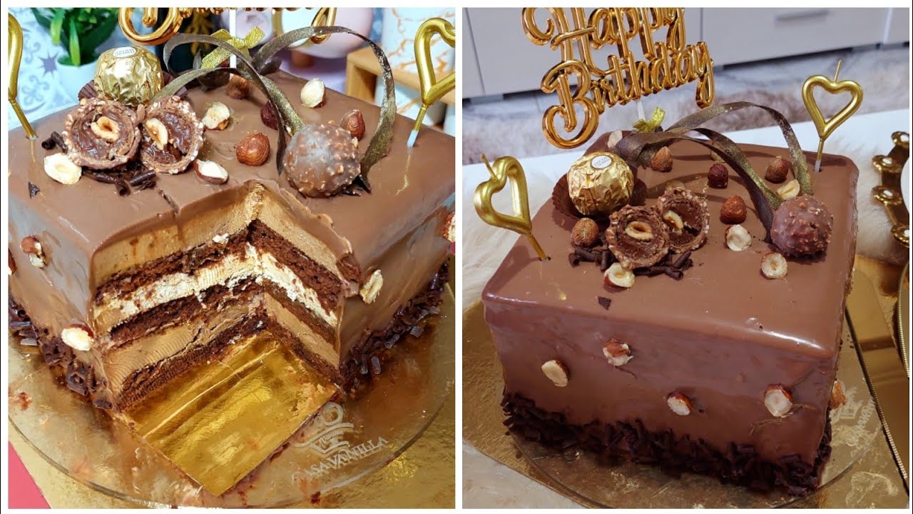 شاركتم حفلة عيد ميلاد🥳🎂 زوجي و درتلكم  كيكة الشكلاطة و موس النوقاتين بالبندق و بيسكوي gourmand مبسط