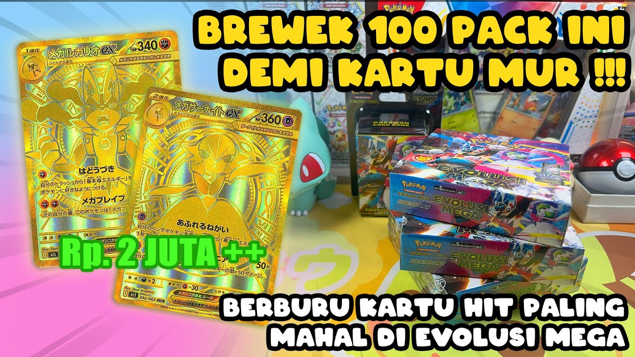 BREWEK 100 PACK EVOLUSI MEGA BERBURU KARTU MUR !!! - Pokemon TCG Indonesia #pokemon #pokemontcg