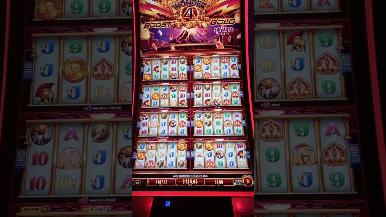 Wonder 4 Pompeii Gold 1c/$2 super+boost upgrade free game #slot #miamivalleygaming #gamblingmachine