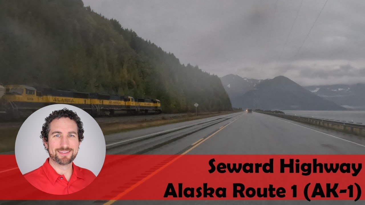 Driving beside the Alaska Railroad on Alaska Route 1 (AK-1) near Girdwood, AK