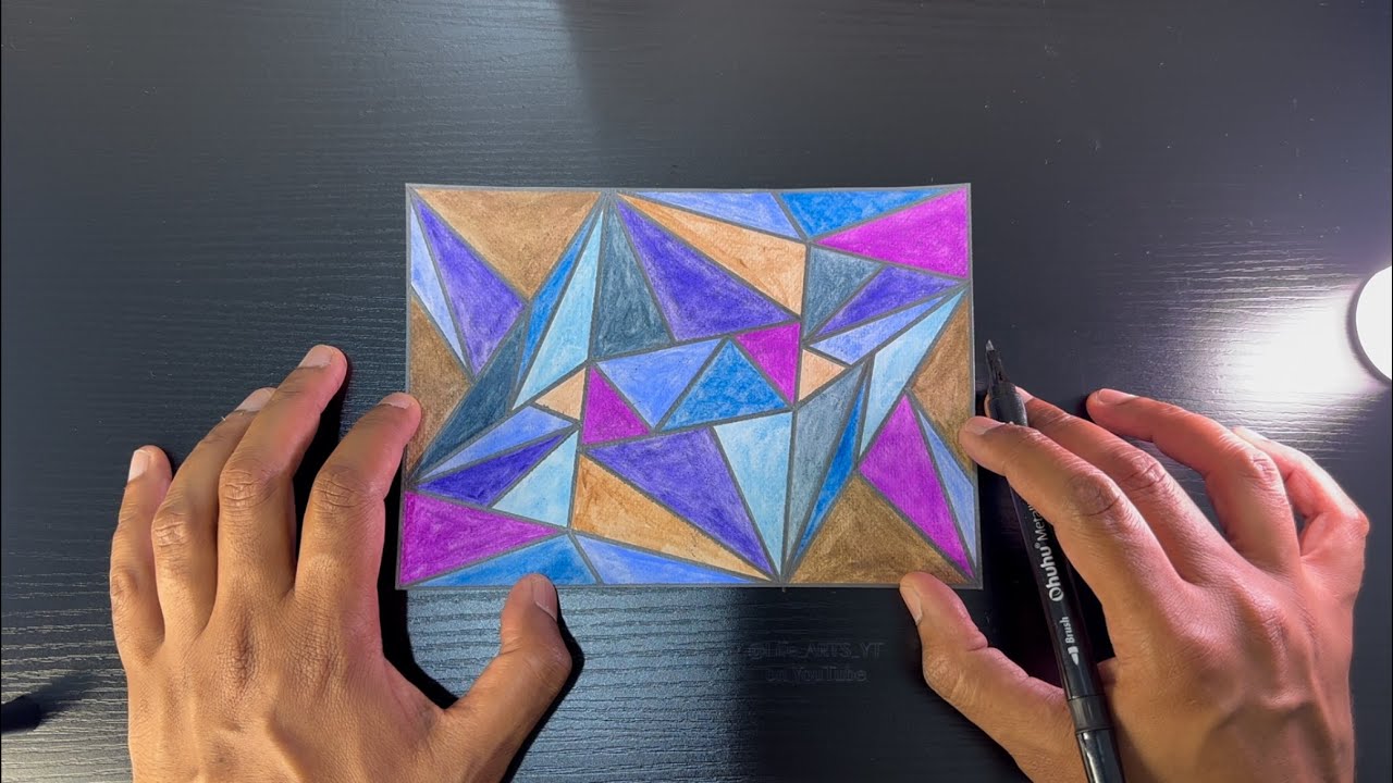 Congruent Shapes • Tessellation Design • Triangles Arts • Full Project • Easy-Fast-Agile Steps