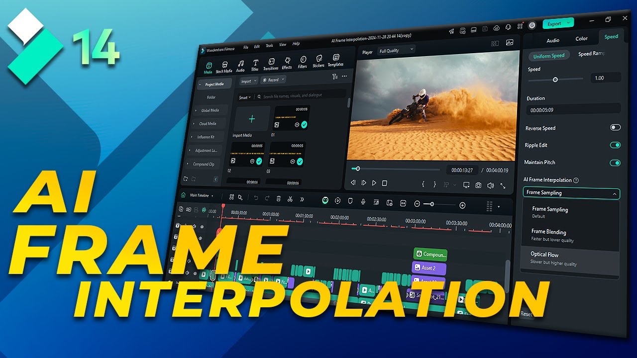 Filmora 14's Frame Interpolation: Smooth Motion Like Never Before