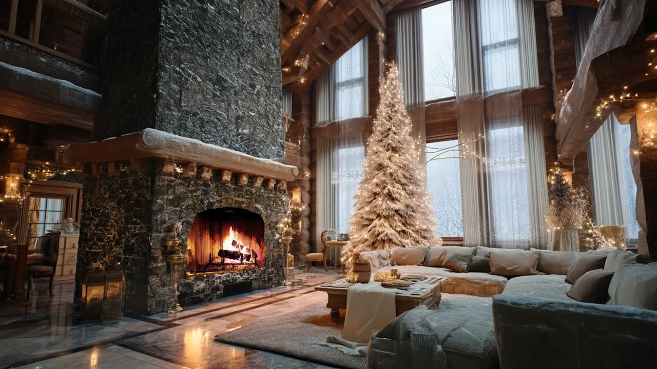 A Silent Snowy Christmas Evening 2026 with Soft Ambient Music and Warm Winter Mood ❄️🕯️
