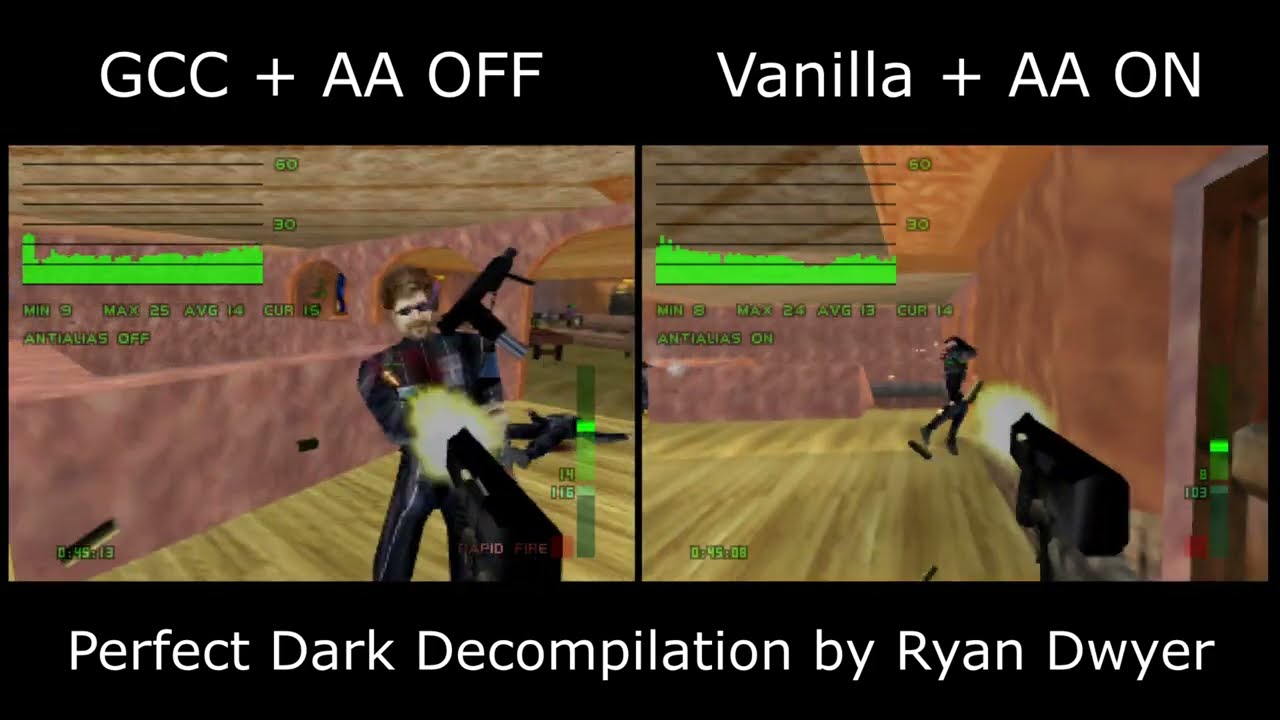 Perfect Dark N64 - Decompilation framerate test