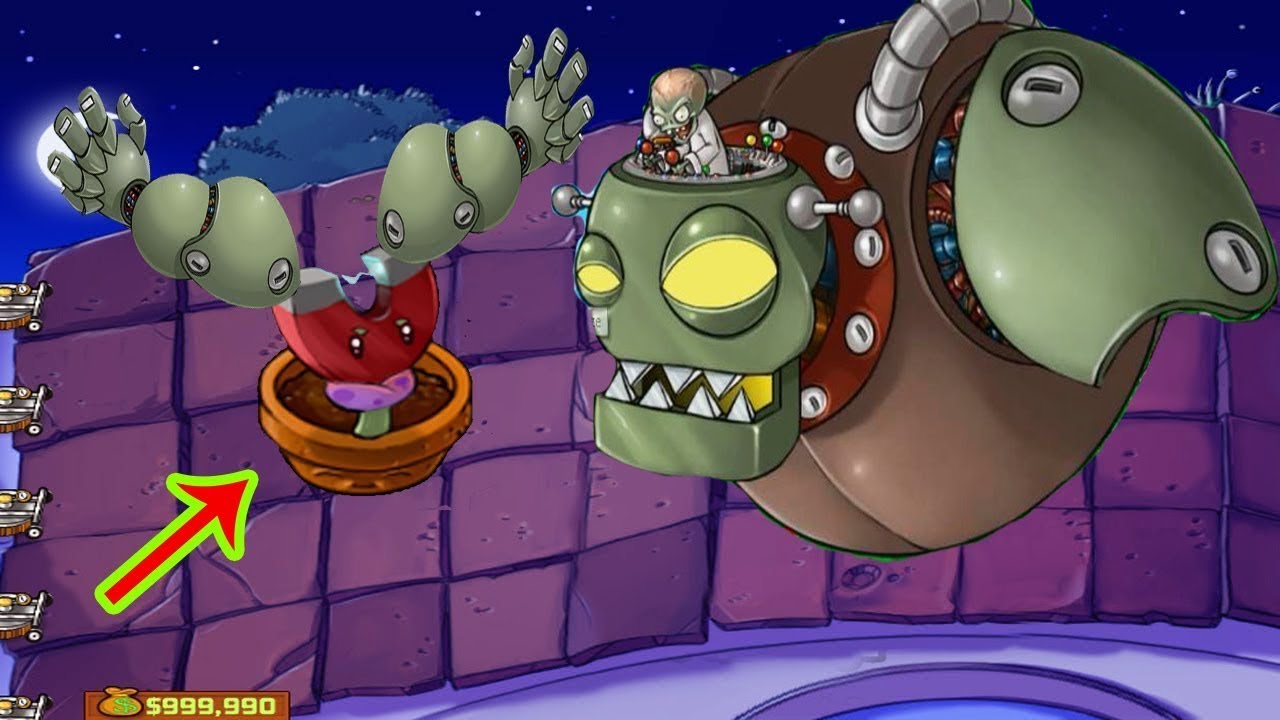 Plants vs Zombies - Cob Cannon, Magnet shroom vs Dr. Zomboss