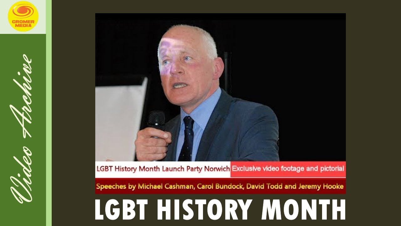 LGBT History Month Launch Party Norwich UK Speeches by Michael Cashman and Carol Bundock