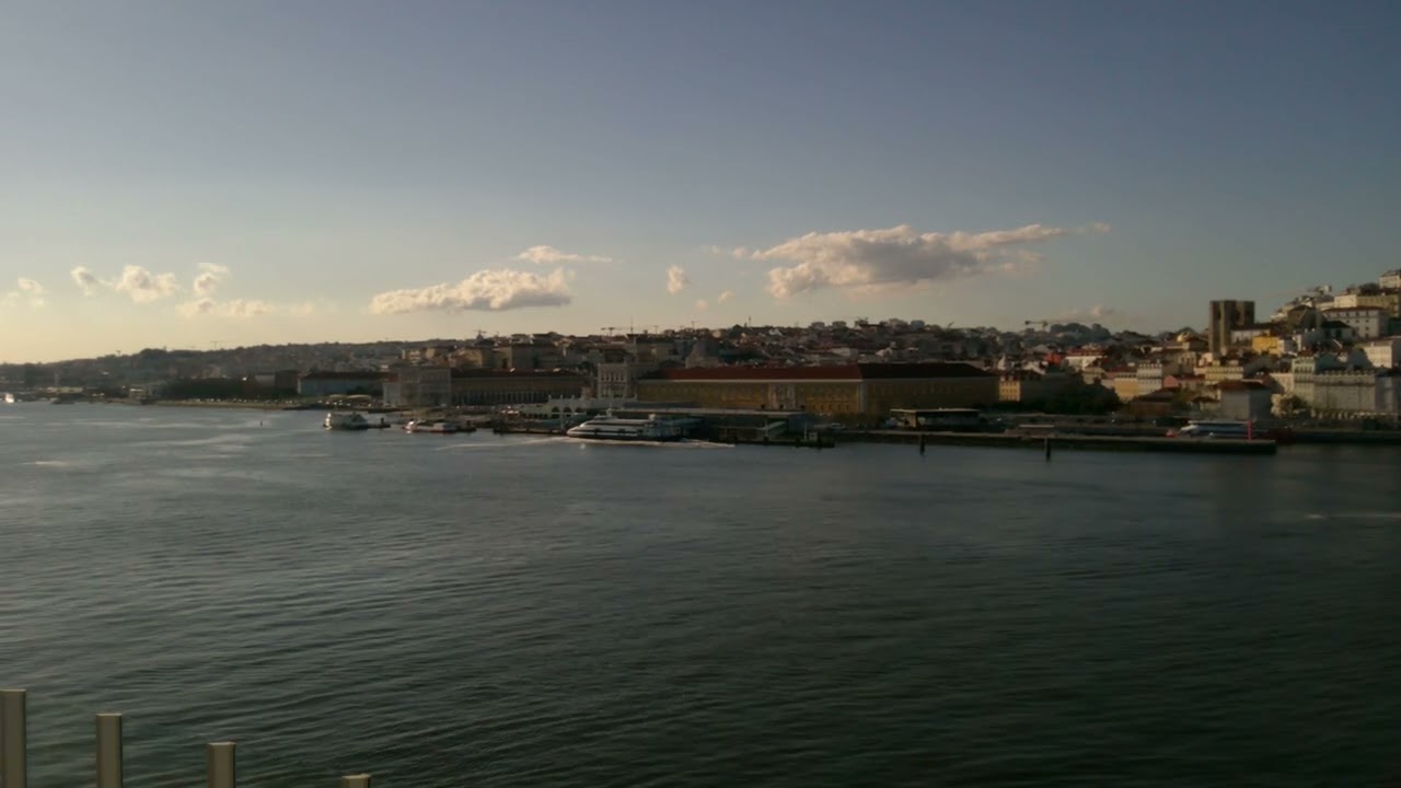 Iona leaving Lisbon in the afternoon sun