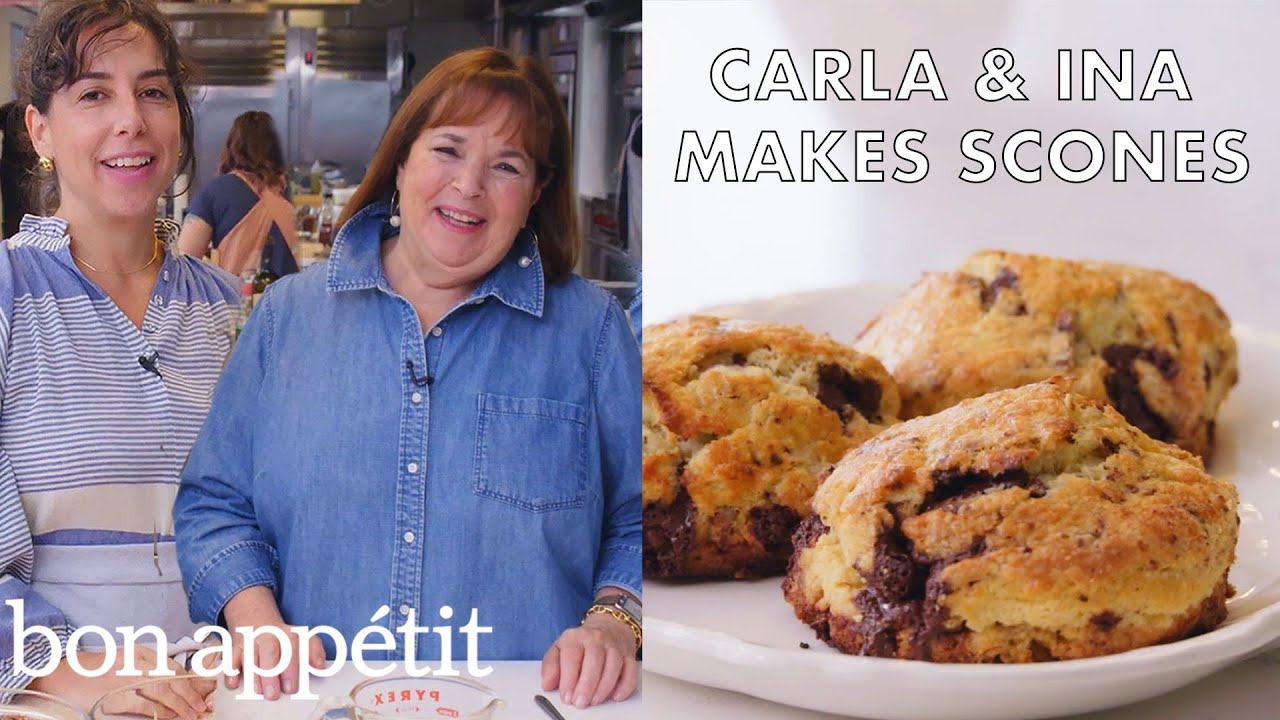 Carla and Ina Garten Make Chocolate-Pecan Scones | From the Test Kitchen | Bon Appétit