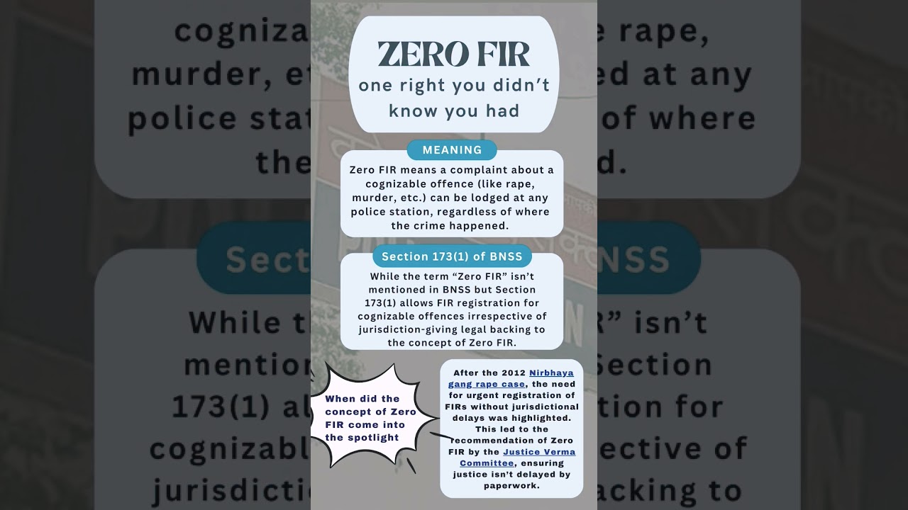 concept of zero fir in bnss #newcriminallaws #law #judiciarypreparation #fyp