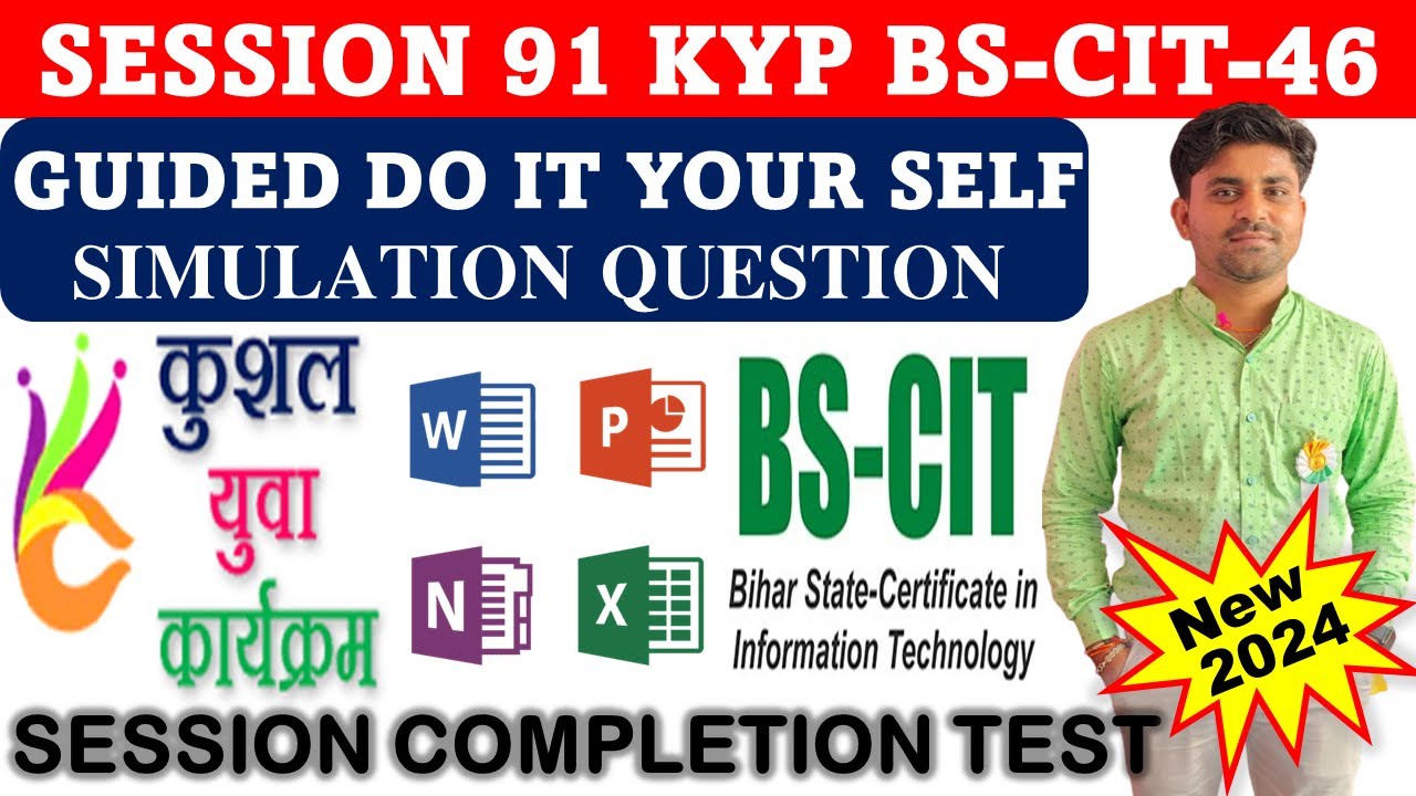 GUIDED DO IT YOUR-SELF 91 |  BS-CIT SESSION 46 | KYP SESSION 91 | SIMULATION QUESTIONS ANSWER{HINDI}