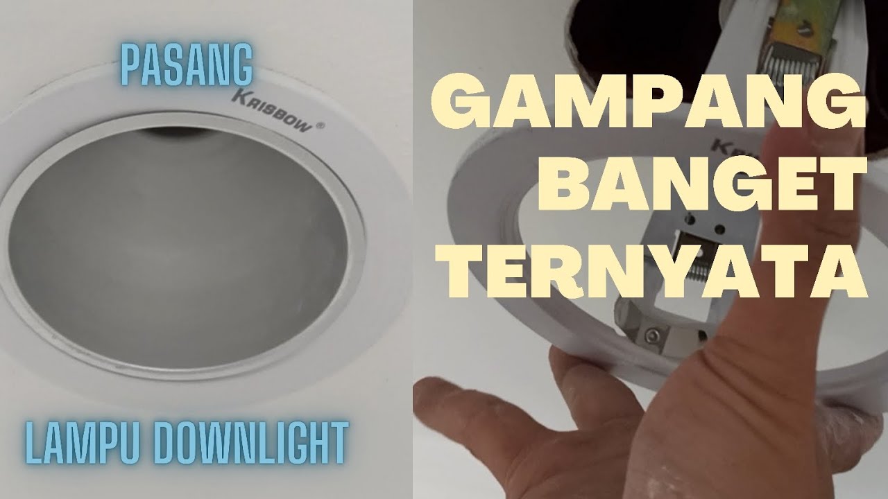 Cara pasang lampu downlight plafon GRC, kalsi board, gypsum.
