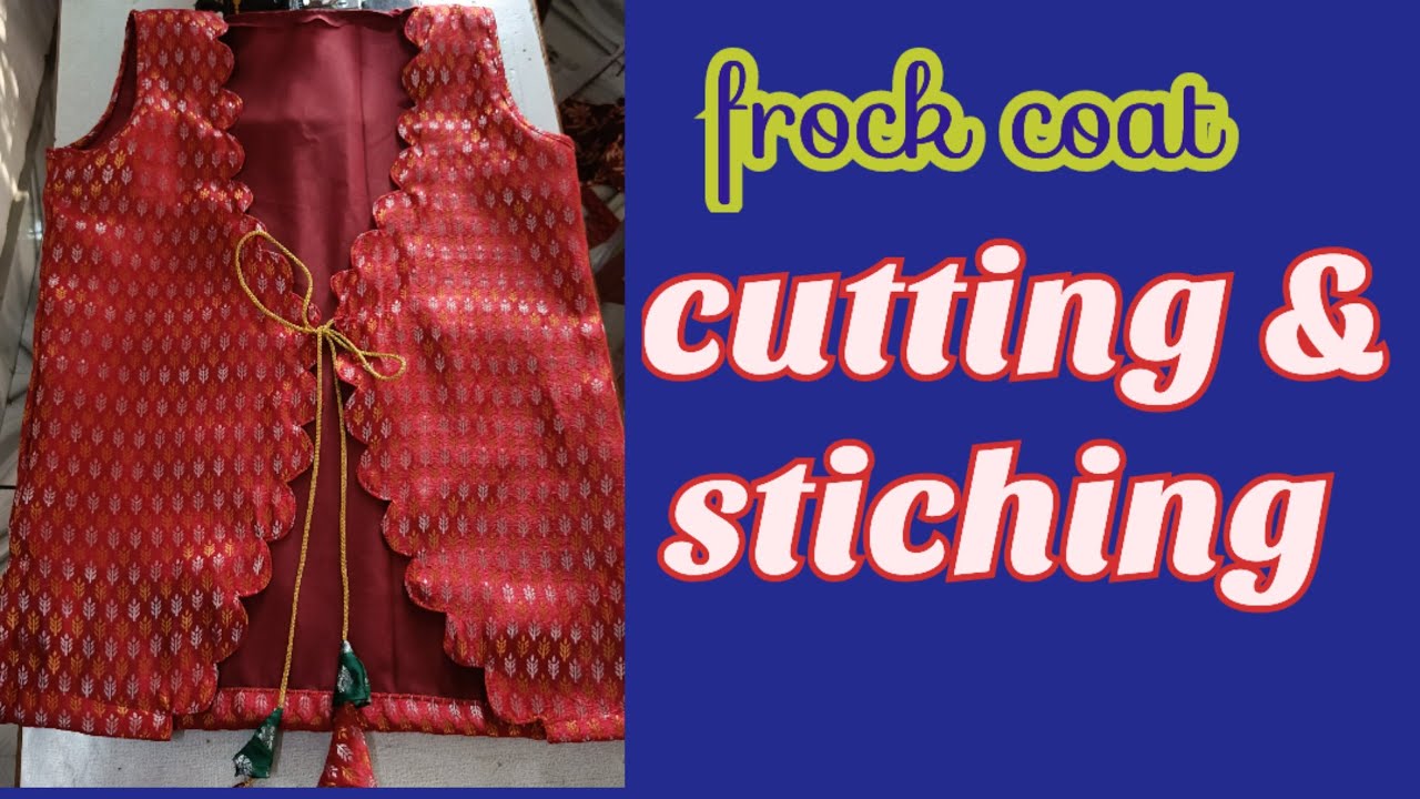 Pattu long frock coat cutting & stitching //  cutwork coat cutting in simple method ❤️❤️