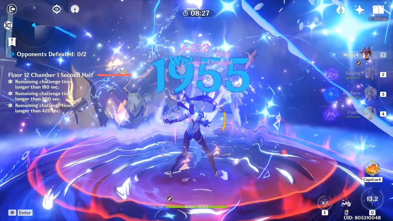 Mona Keqing Diluc - Spiral Abyss 12 Geovishap (9 Stars) | Genshin Impact 1.3
