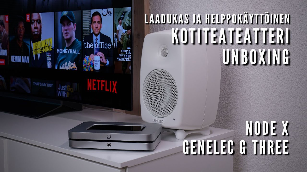 Mun uusi kotiteatteri setup: Genelec G Three & Bluesound Node X unboxing. Laadukas ääni televisioon.
