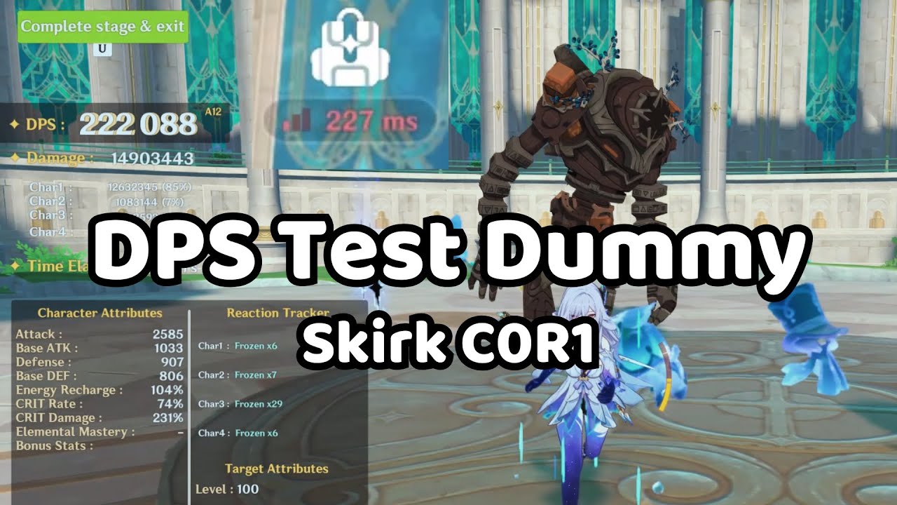 220k+ DPS Test Dummy - Skirk C0R1 (220+ ping)