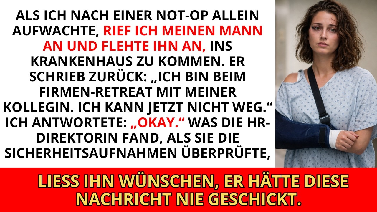 Nach meiner Not-OP ganz allein blieb mein Mann beim Firmen-Retreat mit seiner Kollegin C...