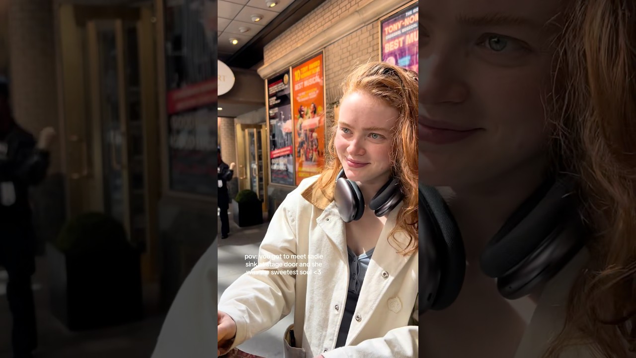 Sadie Sink with Fans in New York