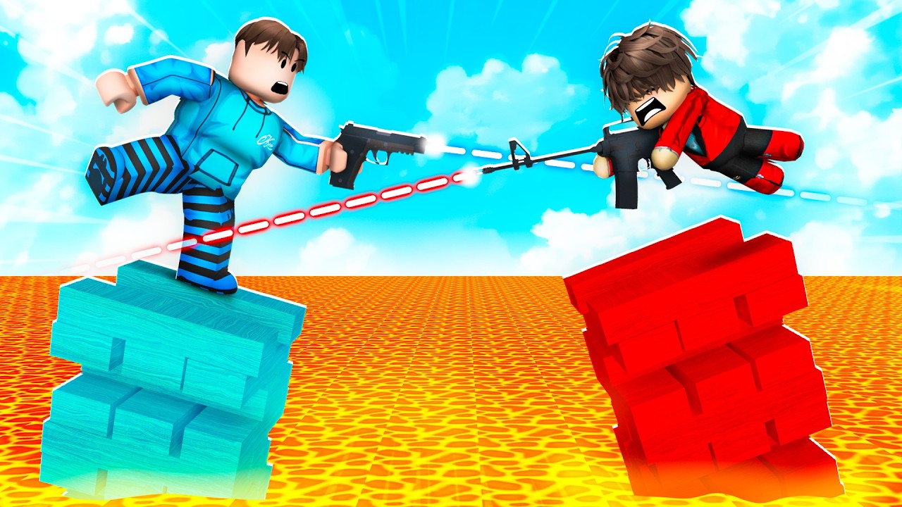 روبلوكس اخر برج بلوكات يطيح هو الفائز ! Pew Pew blocks