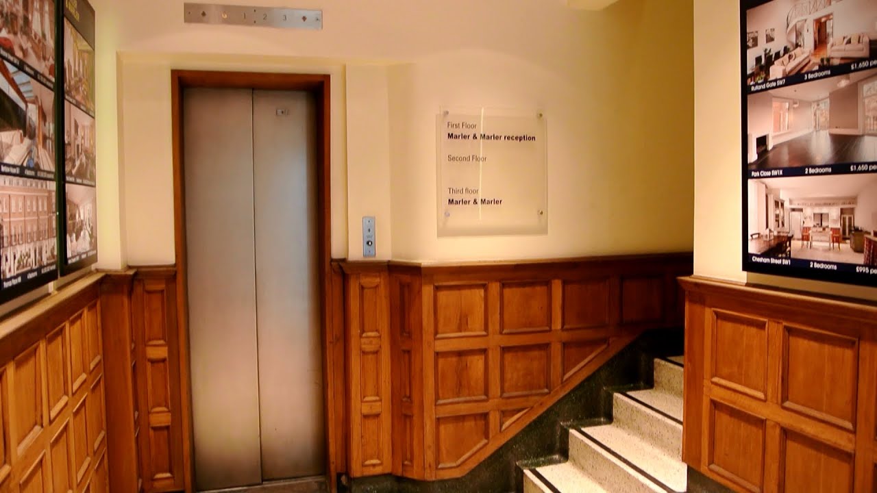 Original 1950s OTIS traction elevator @ 6 Sloane St, London, England