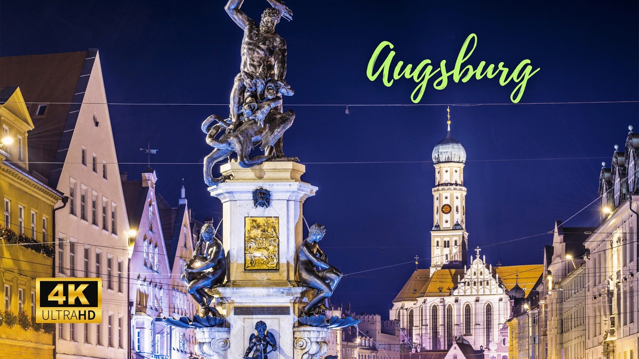Augsburg Night Walking Tour – Hidden Gems in Bavaria 🇩🇪 4K 60fps