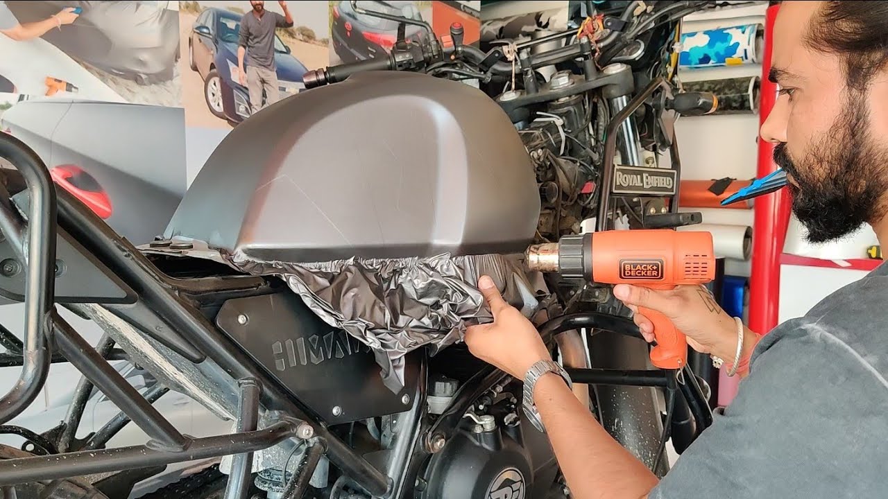 Royal Enfield Himalayan Vinyl Wrapping Charcoal Grey | Himalayan Modification | Vwraps Sikar