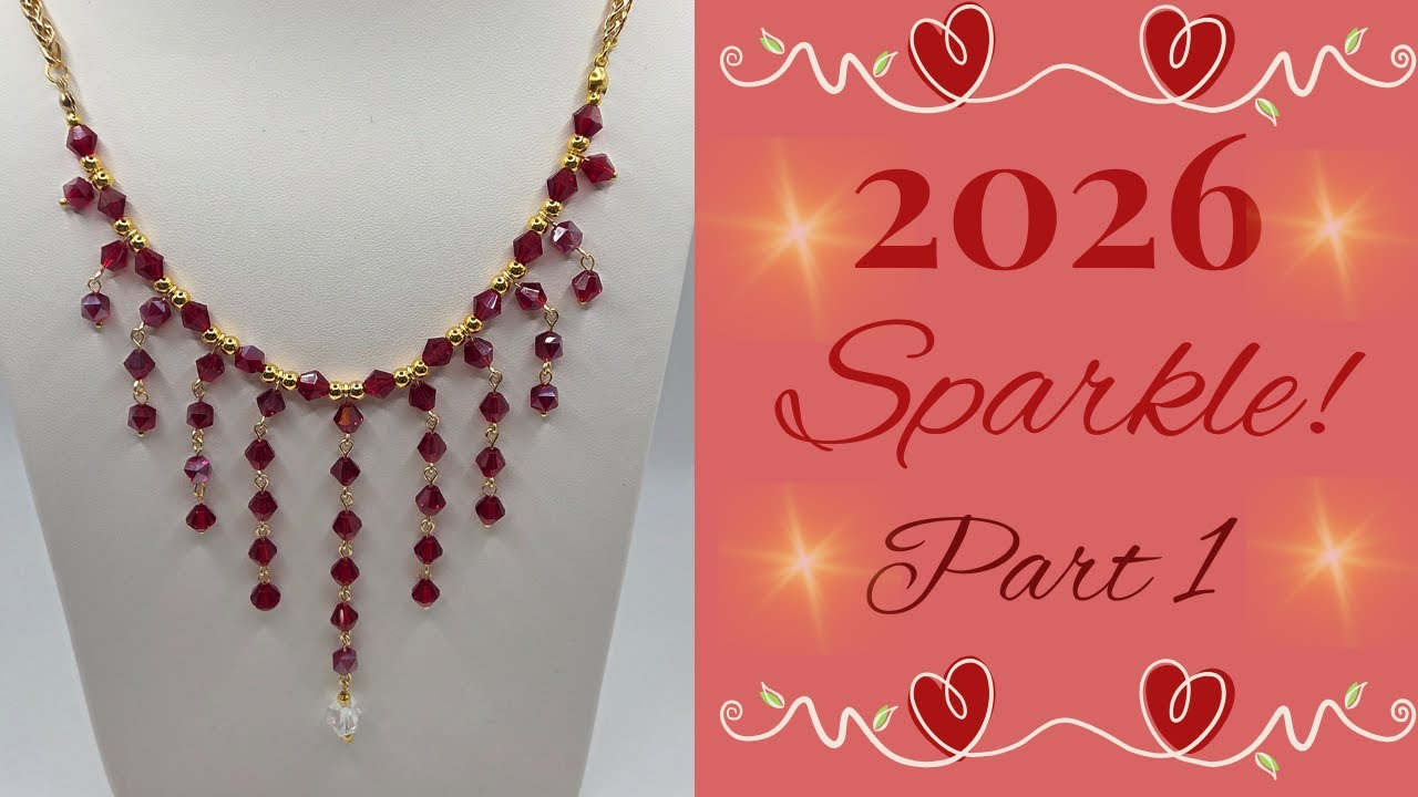 2026 Sparkle Series ✨ Part 1 |Tutorial I Statement Red & Gold Beaded Necklace