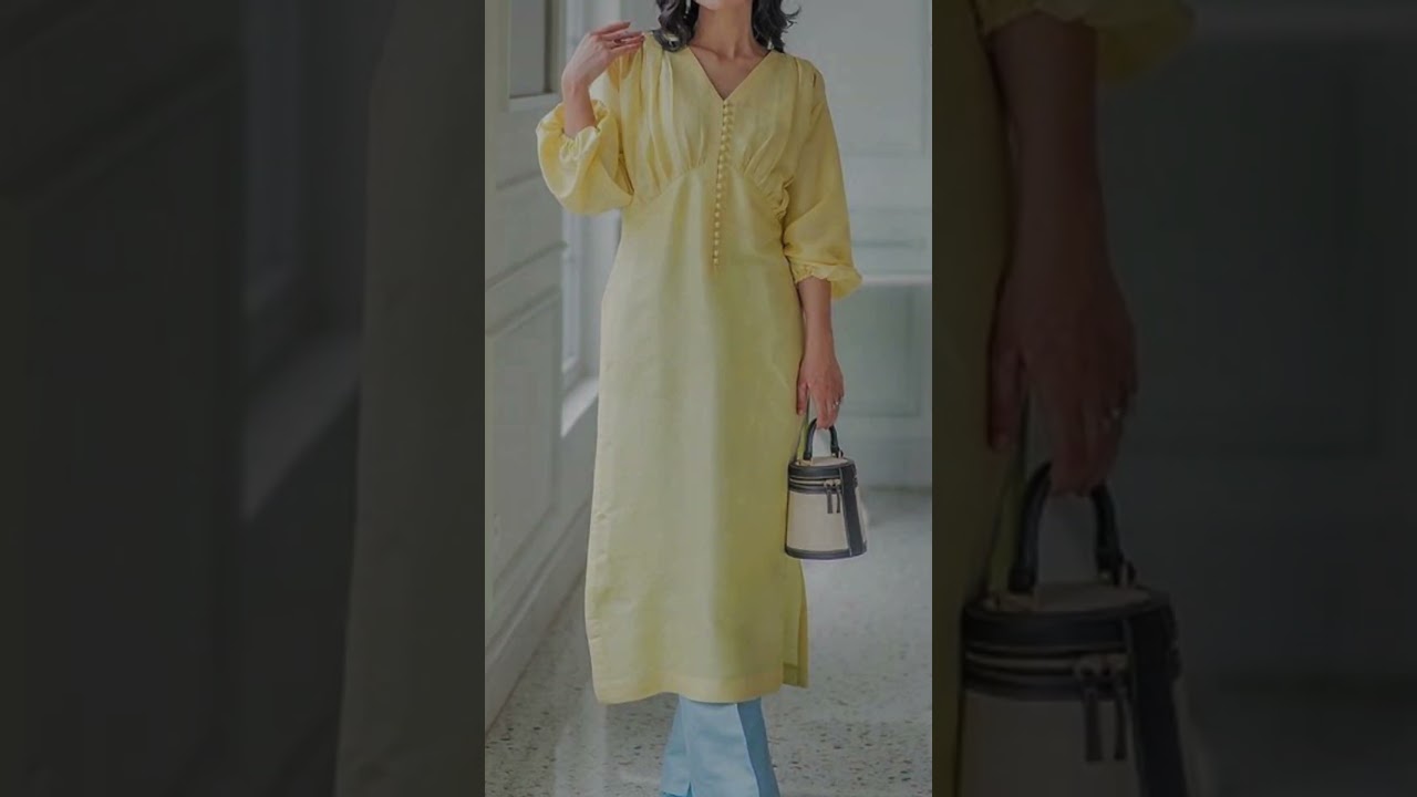 Lemon Yellow Color Summer Dress Design 2025