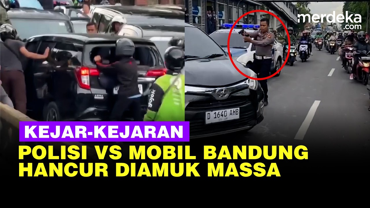Aksi Kejar-kejaran Polisi Vs Mobil Bandung Viral, Sopir Lawan Arah Diamuk Massa