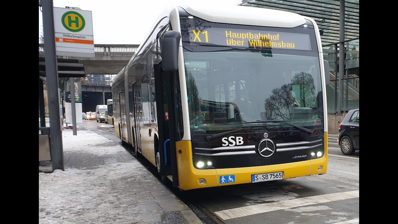 Der E Citaro Gelenkbus Linie X1 Bad Cannstatt endlich fährt er in Stuttgart