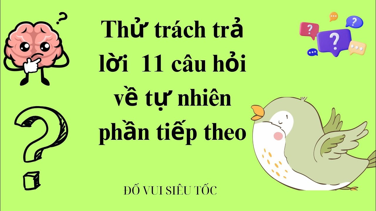 Thử thách trả lời 11 câu đố về tự nhiên phần tiếp theo