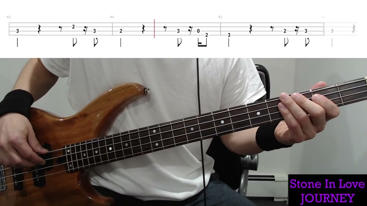 Stone In Love by Journey - Bass Cover with Tabs Play-Along