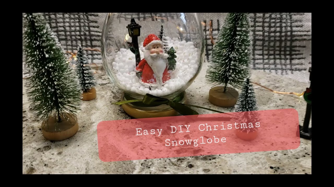 Easy DIY Christmas Snow Globe- no water- Quick Holiday Craft