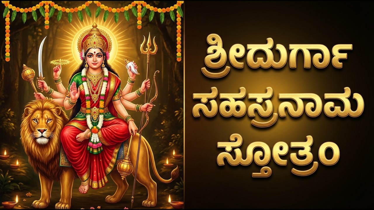 ಶ್ರೀ ದುರ್ಗಾ ಸಹಸ್ರನಾಮ ಸ್ತೋತ್ರಂ | Sri Durga Sahasranamam Kannada | Durga Devi Bhakti Geethegalu