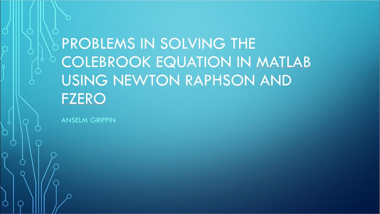Problems in solving the Colebrook Equation with Newton Rhapson and fzero using Matlab