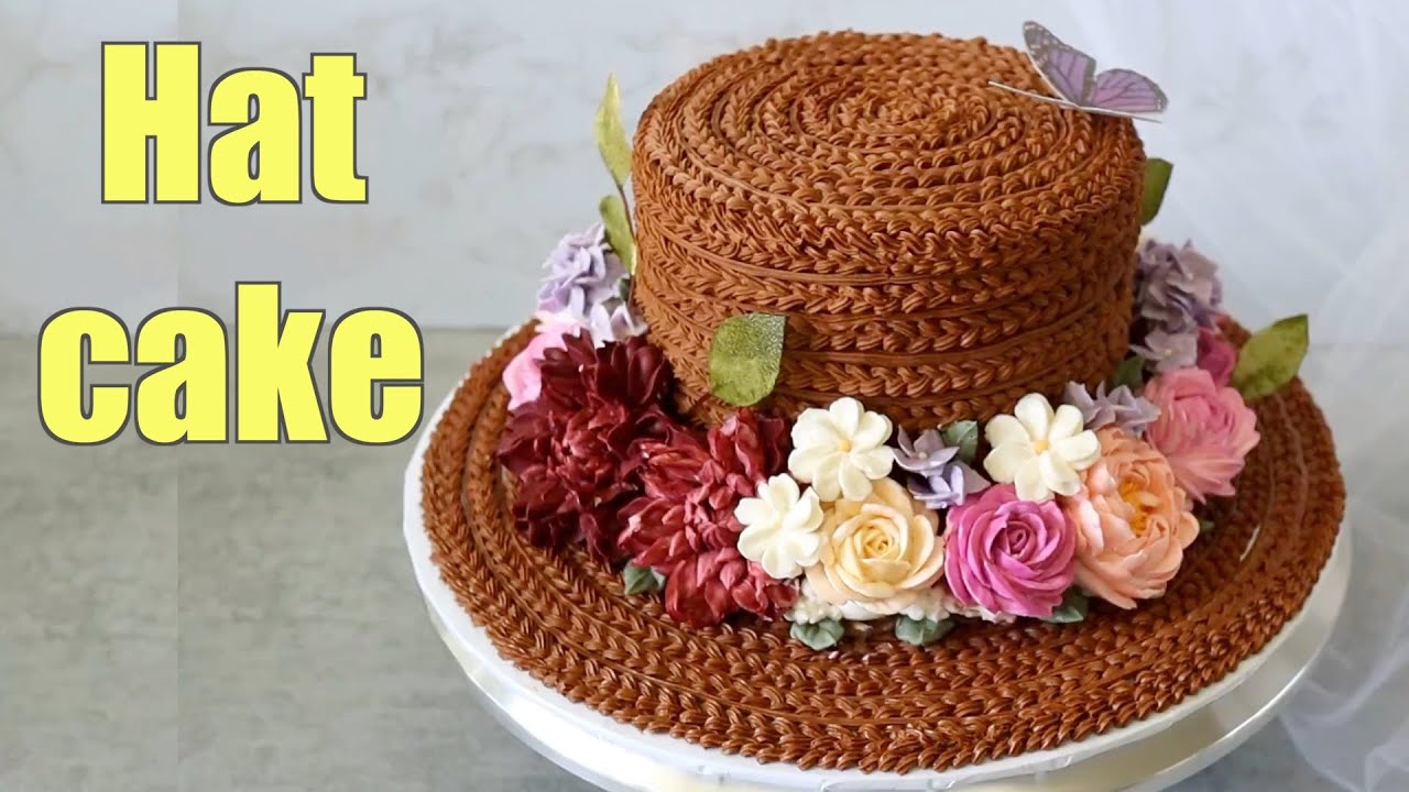 BUTTERCREAM STRAW HAT CAKE (time lapse, Wilton #13 #104)