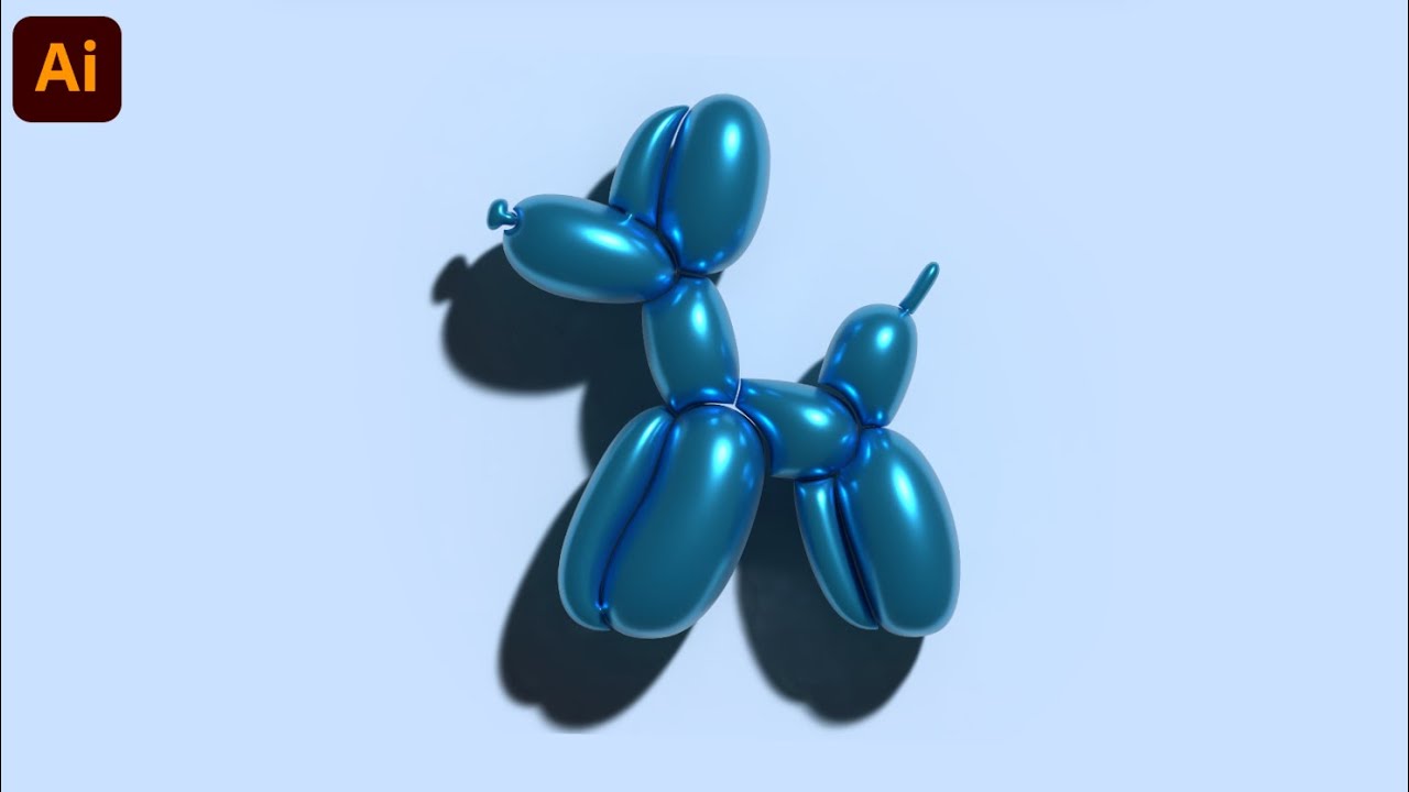 Glossy 3D Inflated Balloon Animal Tutorial On Illustrator | Easy Beginner Tutorial