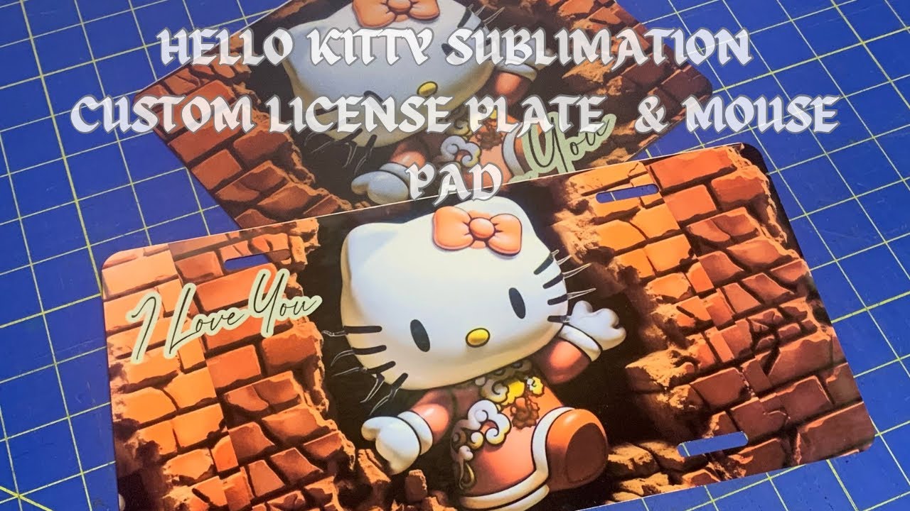 Hello Kitty Sublimation license Plate & Mouse pad