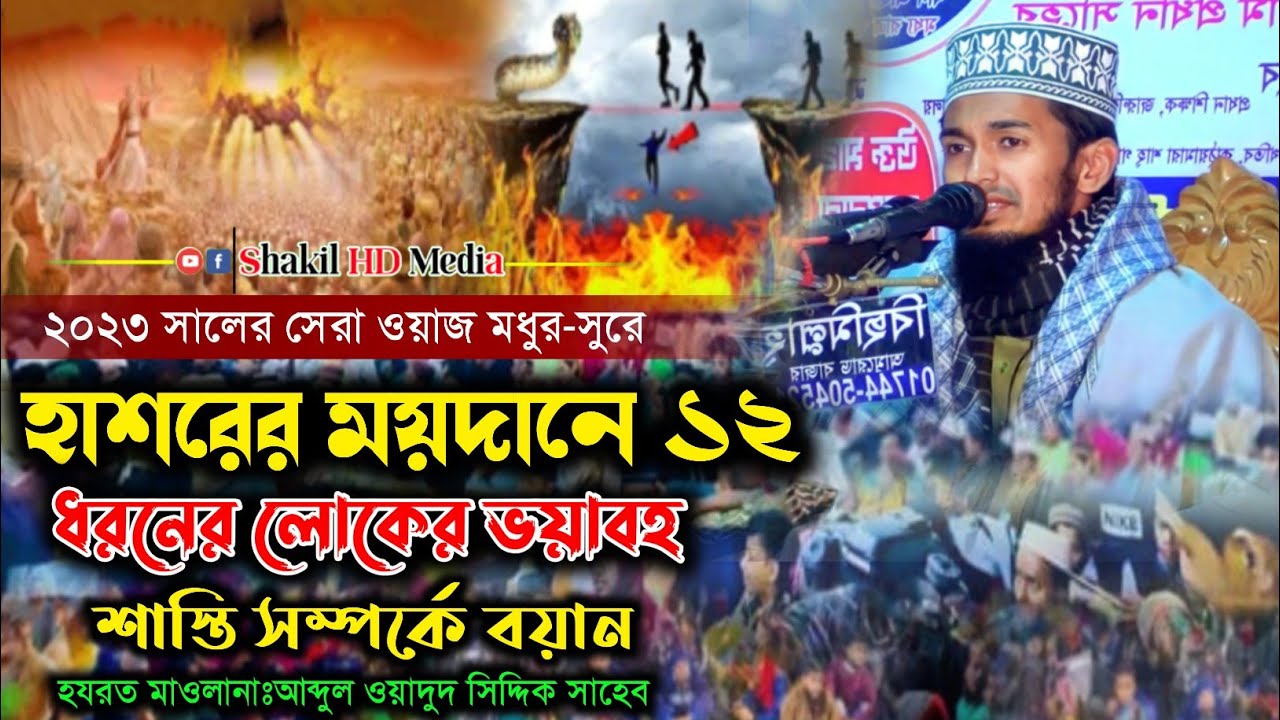 হাশরের ময়দানে ১২ধরনের লোকের শাস্তি কেমন হবে | মাঃআব্দুল ওয়াদুদ সিদ্দিক | বাংলা ওয়াজ২০২৩ | waz bangla