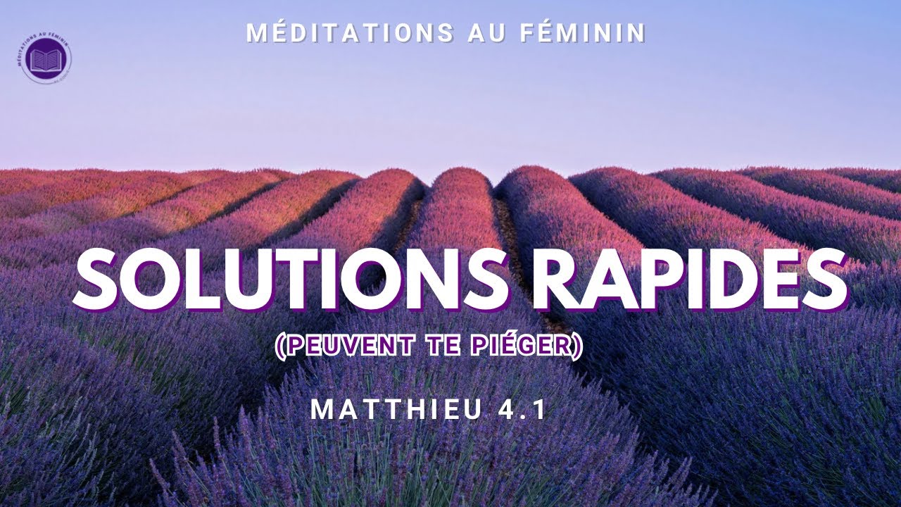 Si tu as peur pour demain…/ les solutions rapides (Matthieu 4.1) #meditationsaufeminin 