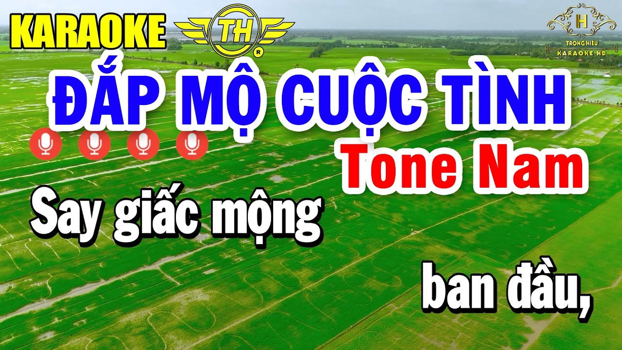Đắp Mộ Cuộc Tình Karaoke Tone Nam ( Dm ) Nhạc Sống Siêu Hay | Trọng Hiếu
