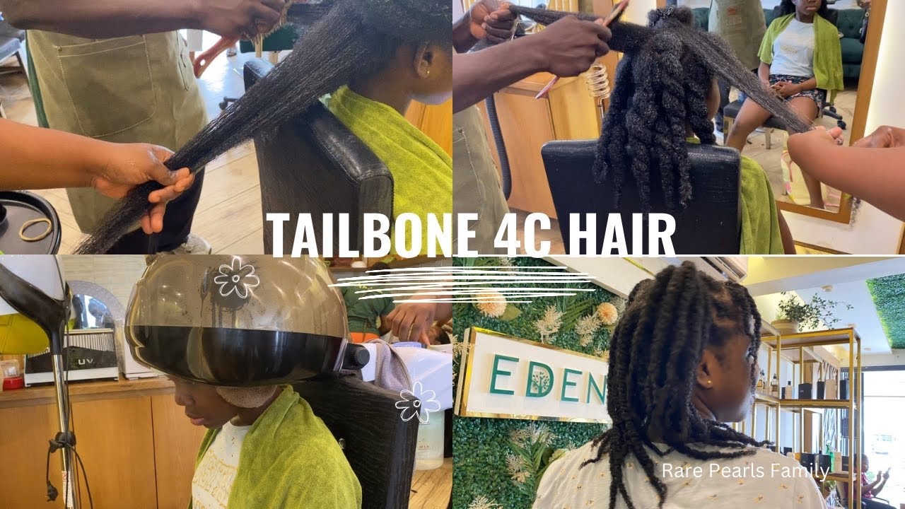 Tailbone 4C Hair Wash and Twist At A Salon In Ghana 🇬🇭