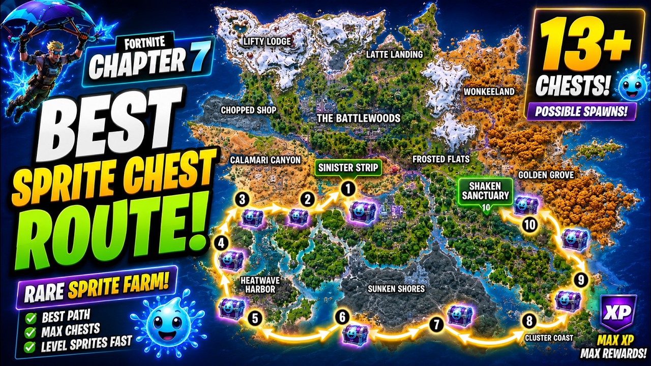 BEST Route for Sprite Chests in Fortnite! Farm Rare Sprites FAST